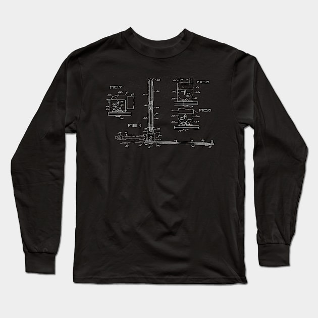 Foldable Highway Warning Signals Vintage Patent Hand Drawing Long Sleeve T-Shirt by TheYoungDesigns